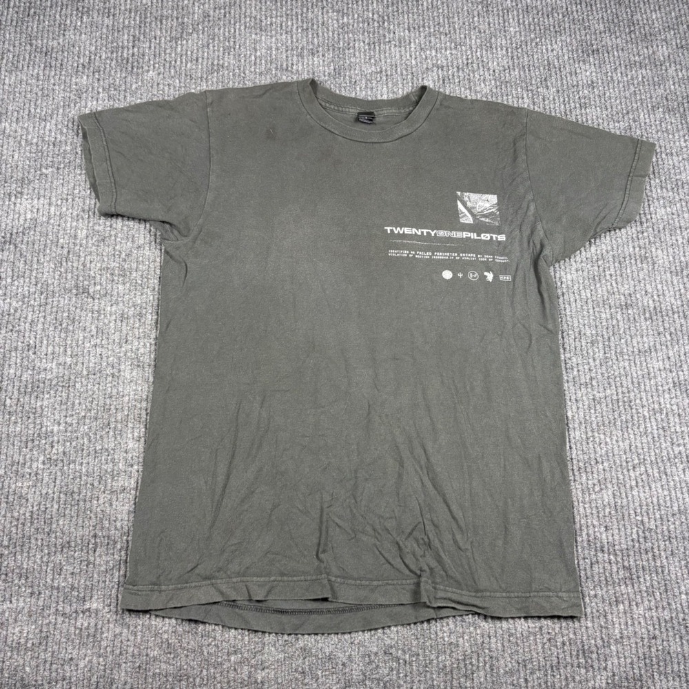 Twenty One Pilots Trench Tour T-Shirt Mens Medium Gray Tultex Band Tee Graphic